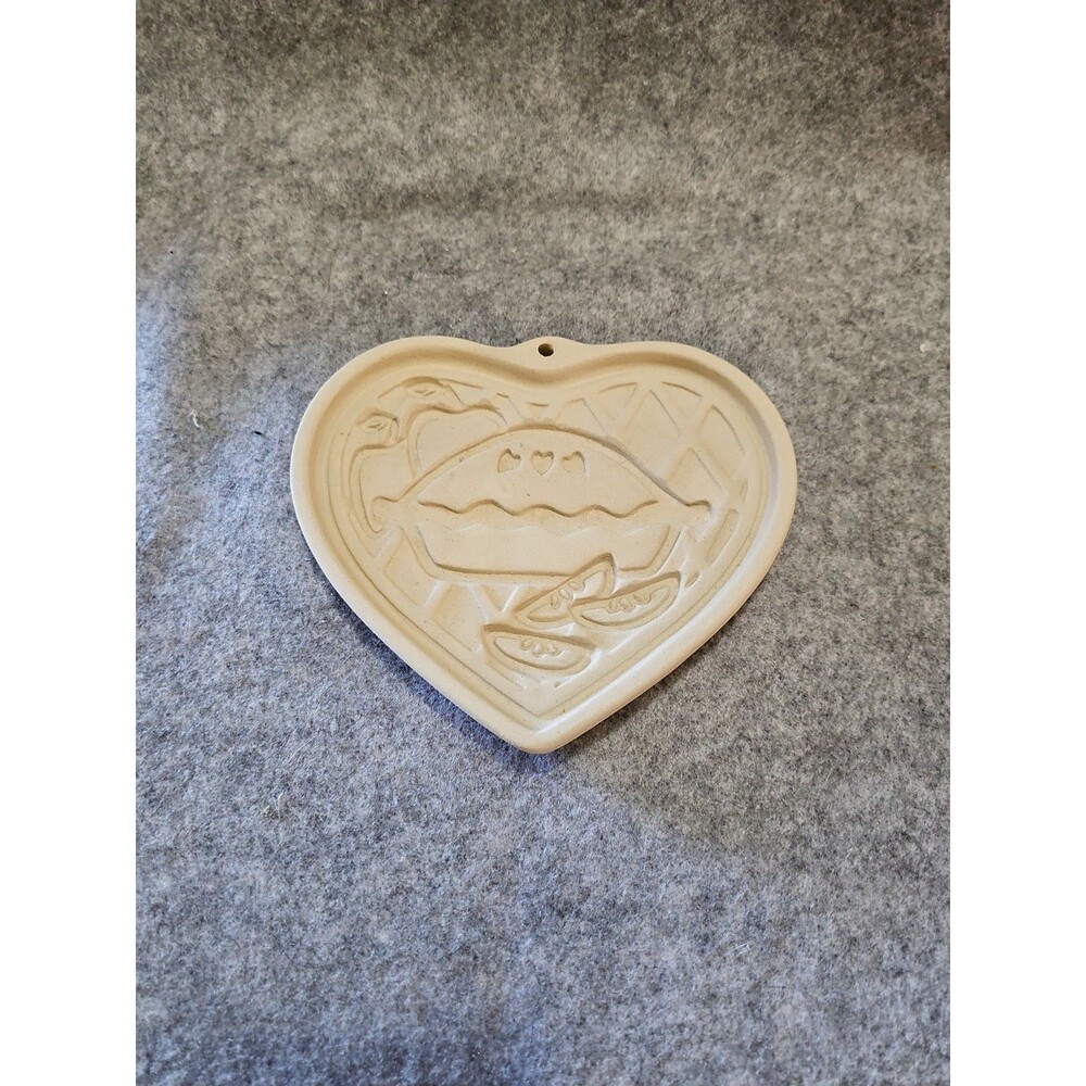 Pampered Chef Welcome Home Heart Stoneware Shortbread Cookie Mold 1999 Vintage